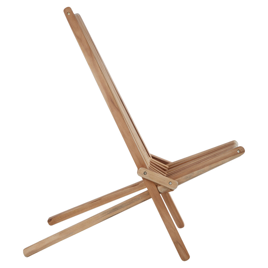 Marano Teak Wooden Lounge Chair styled in home library setting
