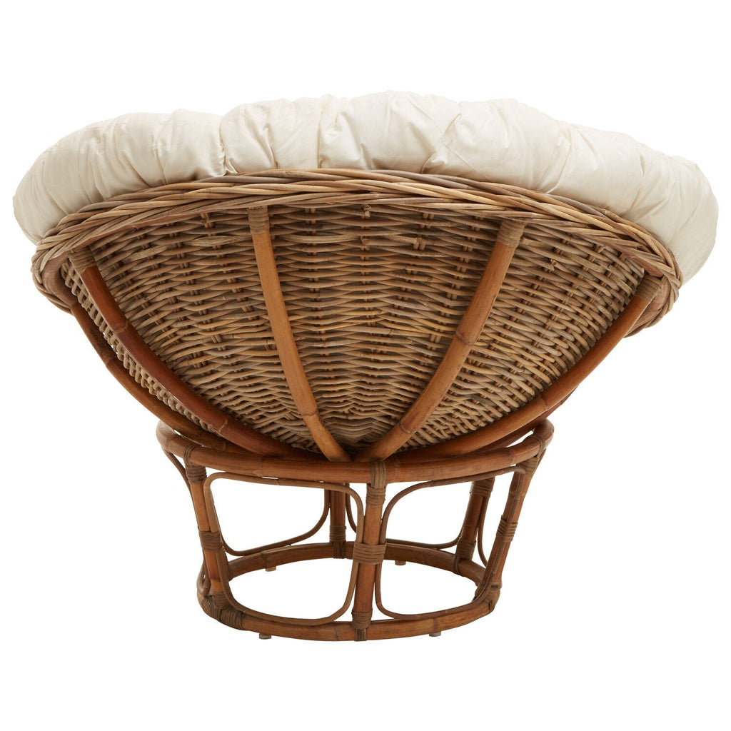 Marano Round Rattan Chair with Cream Cushion styled in bohemian interior