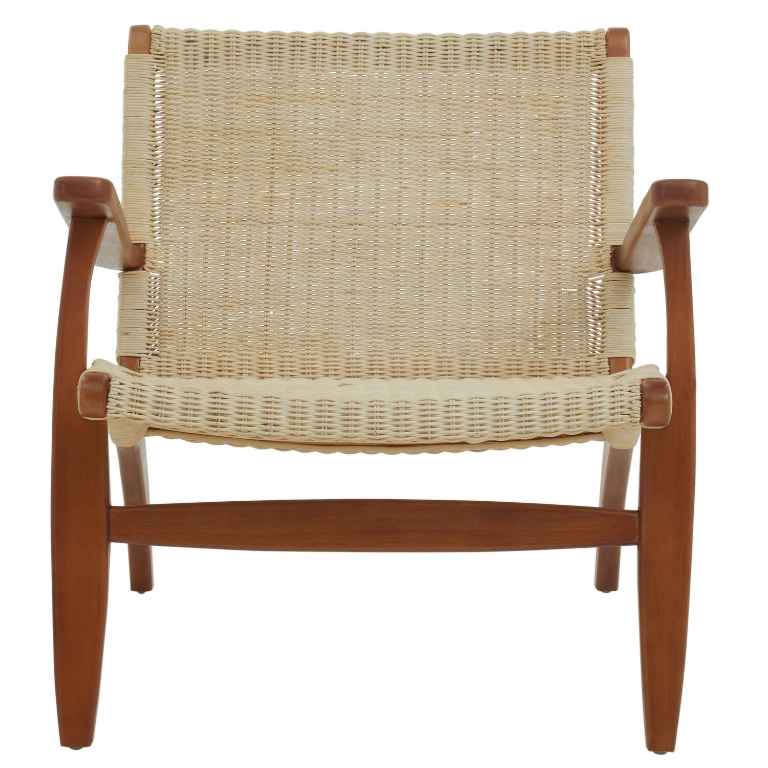 Juno Natural Rattan Woven Chair full product shot on white background