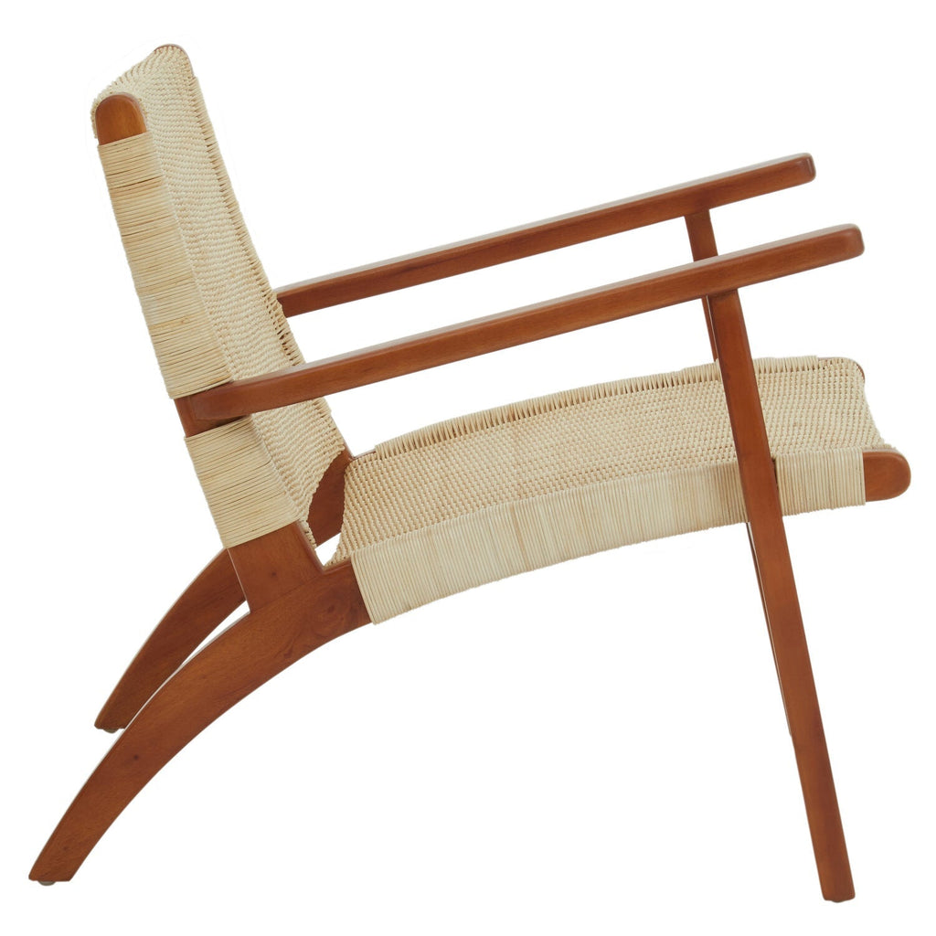 Juno Rattan Woven Chair overhead view – H70 x D78 x W68cm dimensions