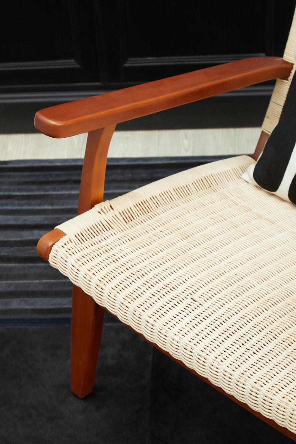 Juno Rattan Chair as boho living room accent chair