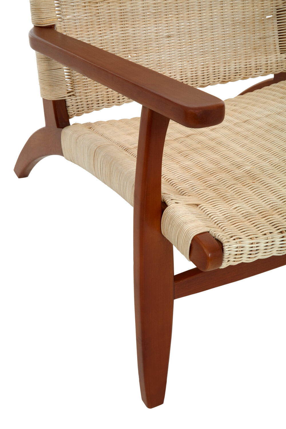 Juno Rattan Chair back view showing curved organic rattan silhouette