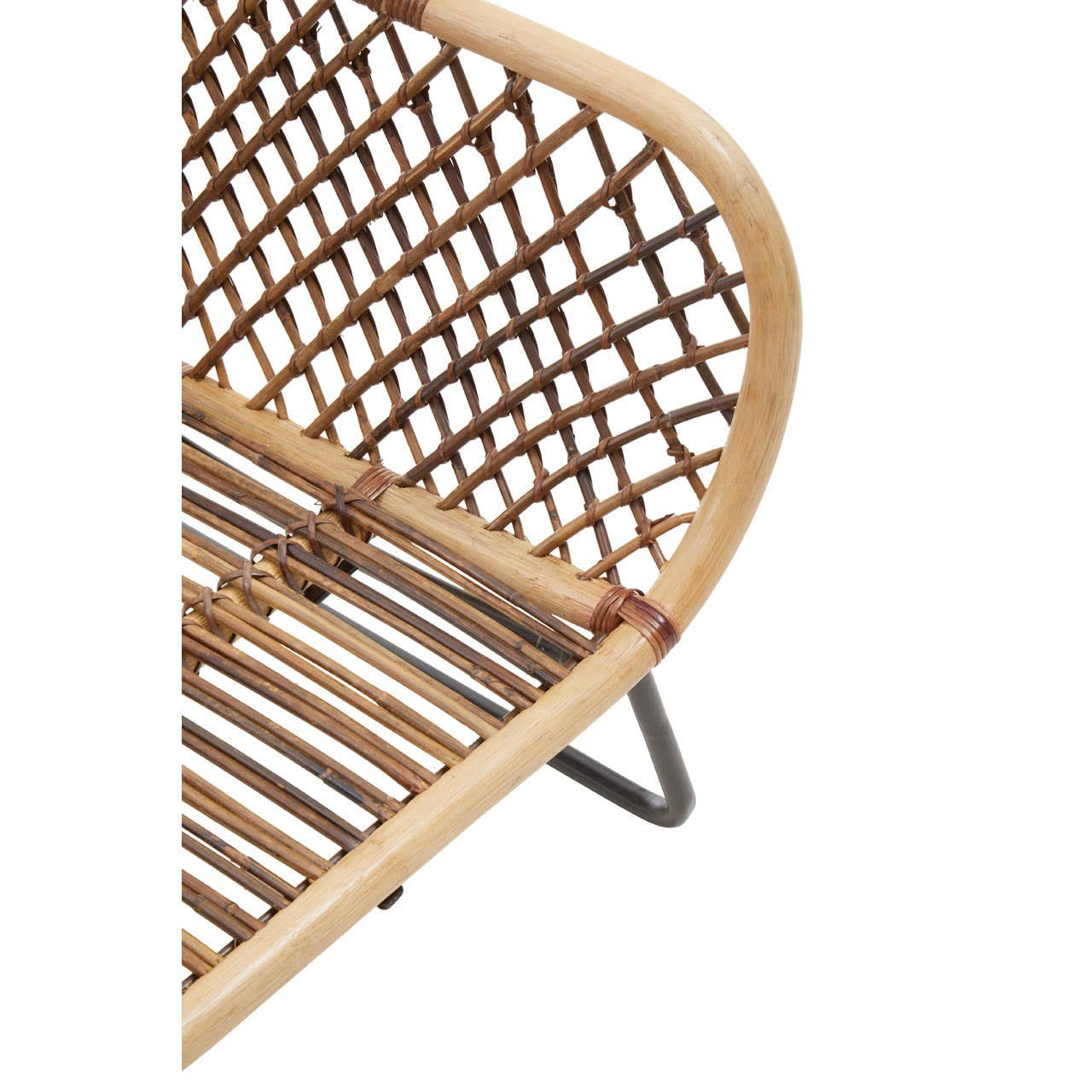 Marano Black Iron Frame Chair base and leg detail close-up