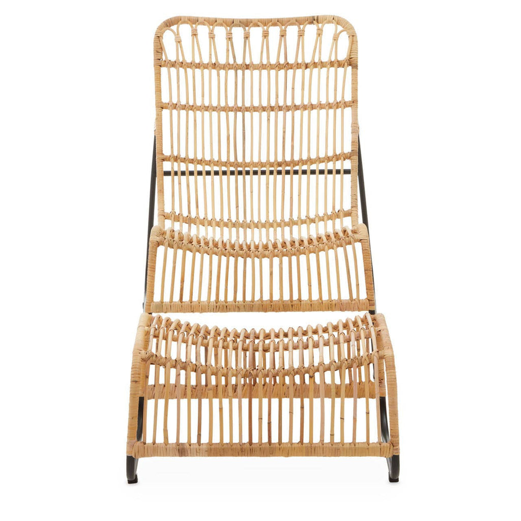 Marano Rattan Chair and Footstool Set rattan weave detail close-up