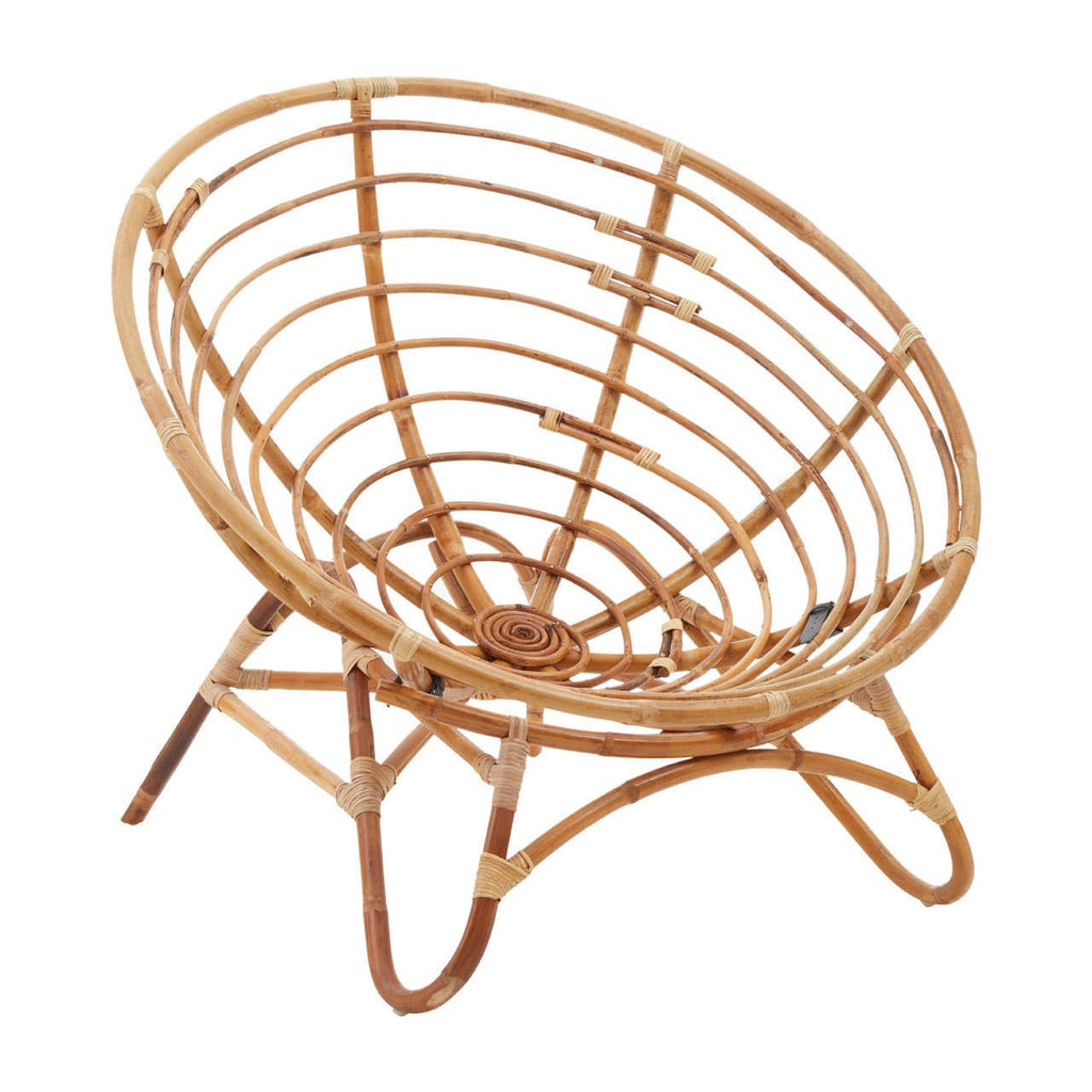Marano Papasan Rattan Chair side profile showing curved organic form