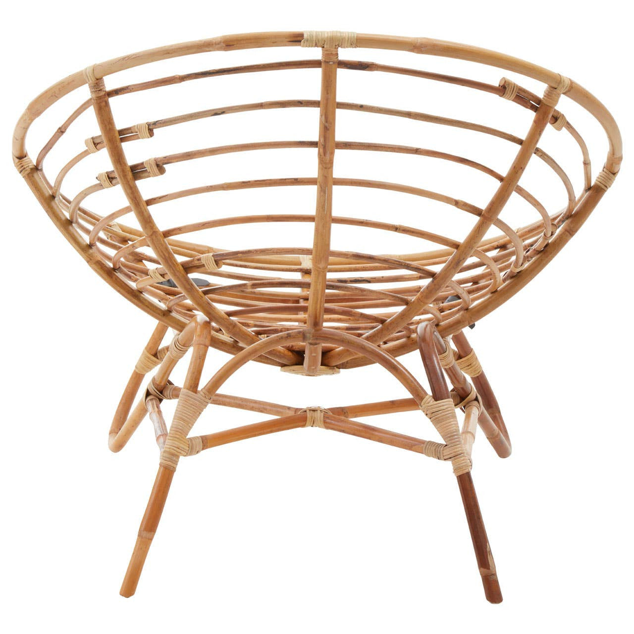 Marano Papasan Rattan Chair back view showing circular rattan frame