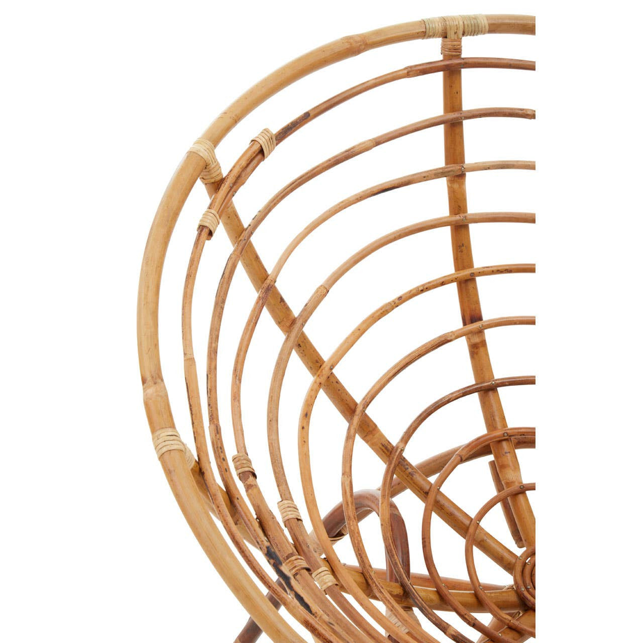 Marano Natural Rattan Chair closeup of handwoven rattan weave