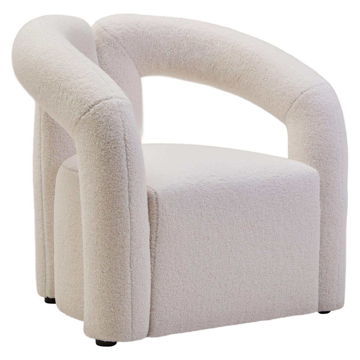 Diana Statement Chair ivory boucle fabric close-up showing plush texture