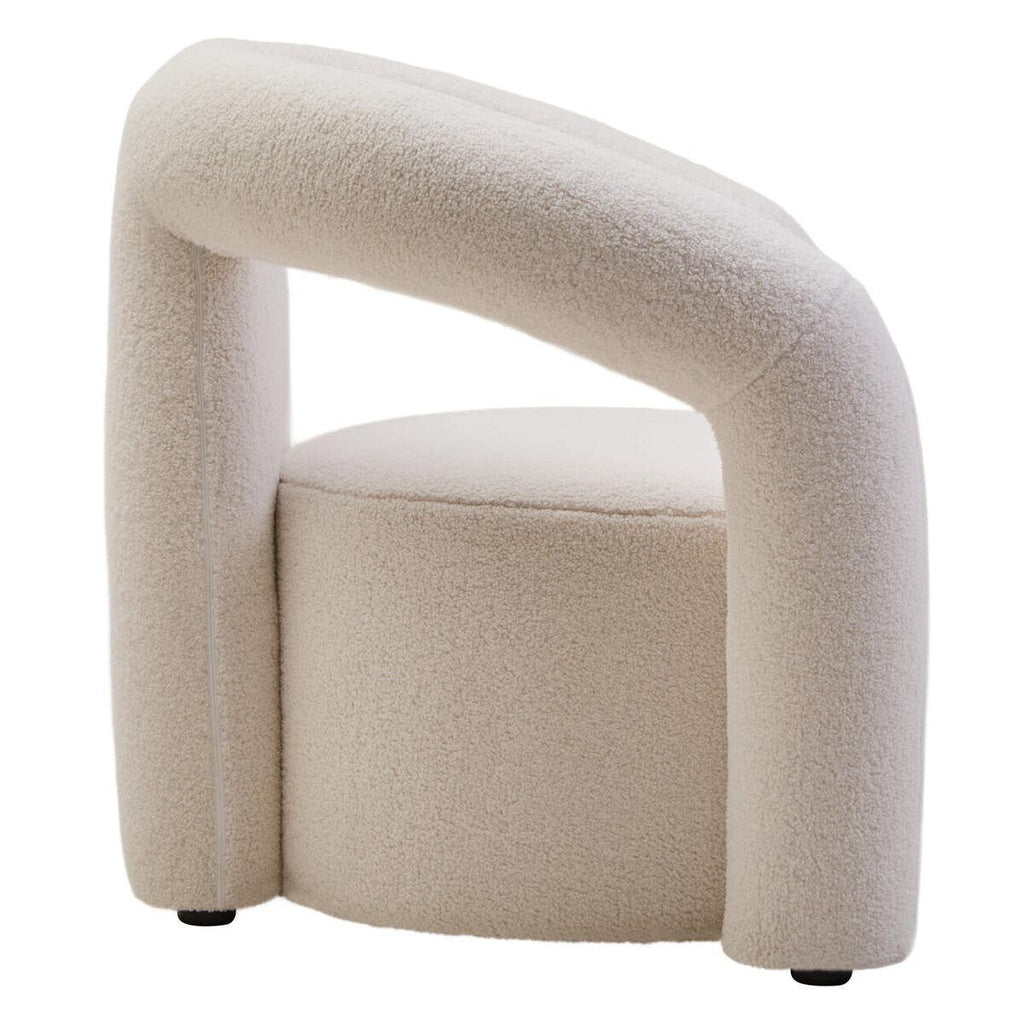 Diana Ivory Boucle Statement Chair lifestyle image in contemporary interior