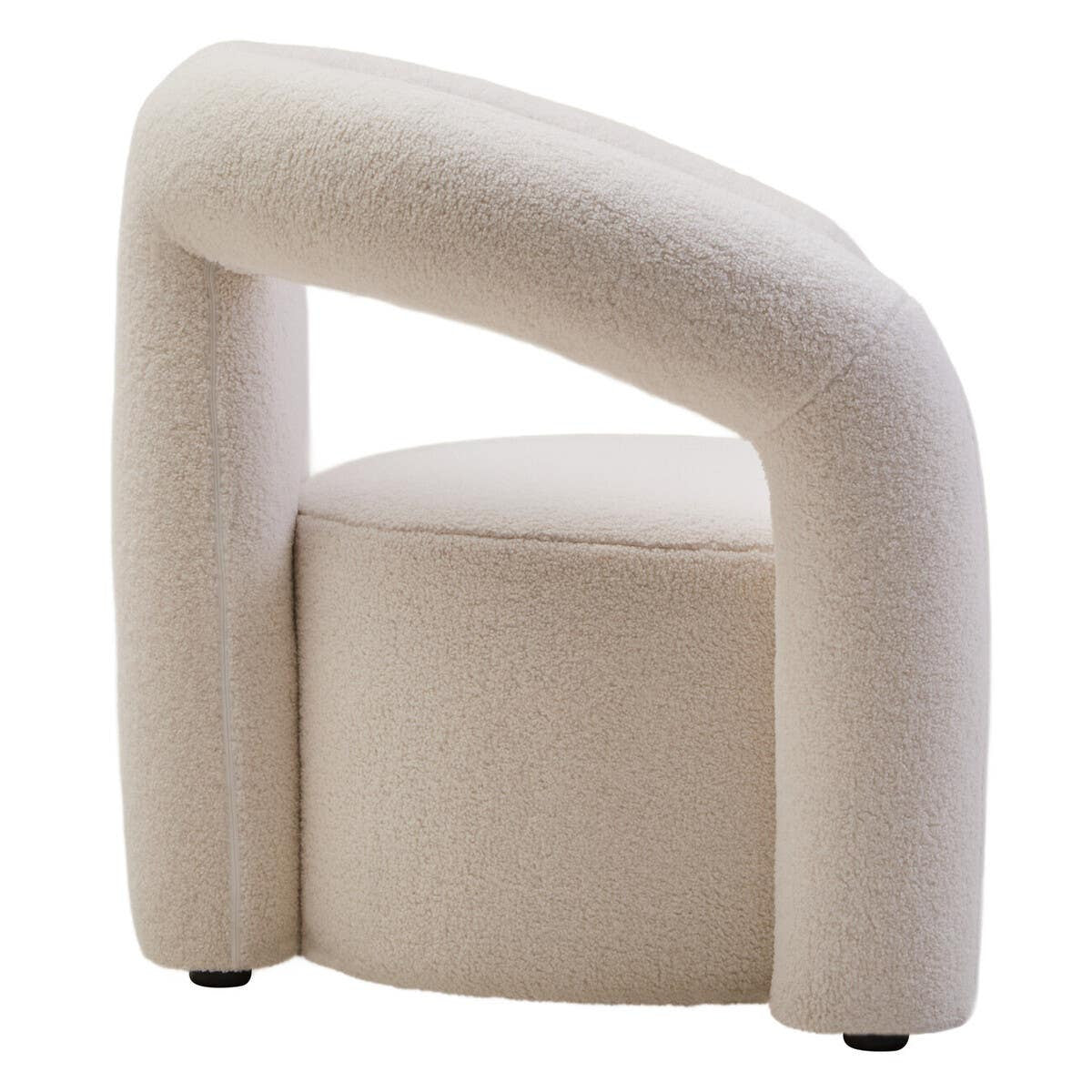 Diana Ivory Boucle Statement Chair lifestyle image in contemporary interior