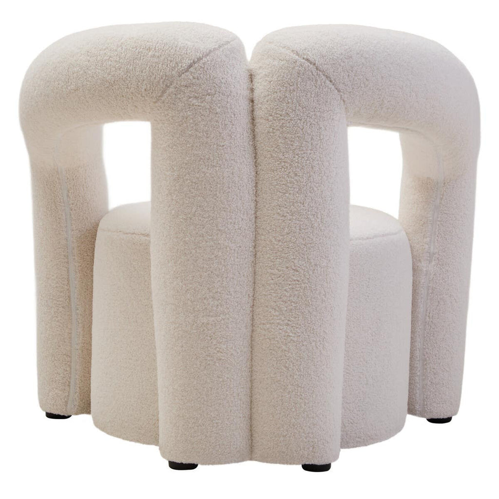 Diana Ivory Boucle Statement Chair overhead product shot