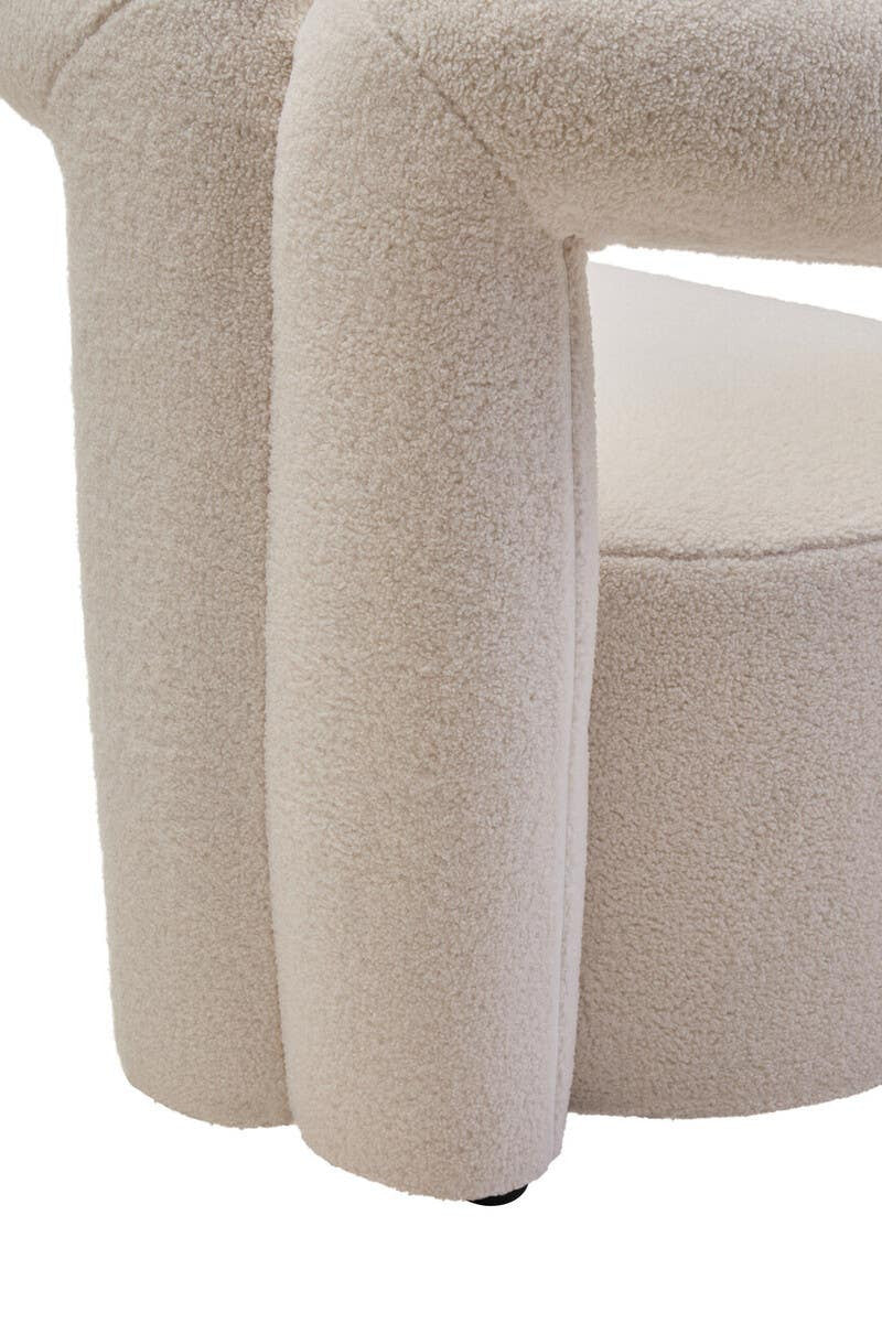Diana Ivory Boucle Statement Chair full front product shot on white background