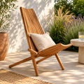 Marano Wooden Lounge Chair – sustainable teak wood Scandinavian design, front view