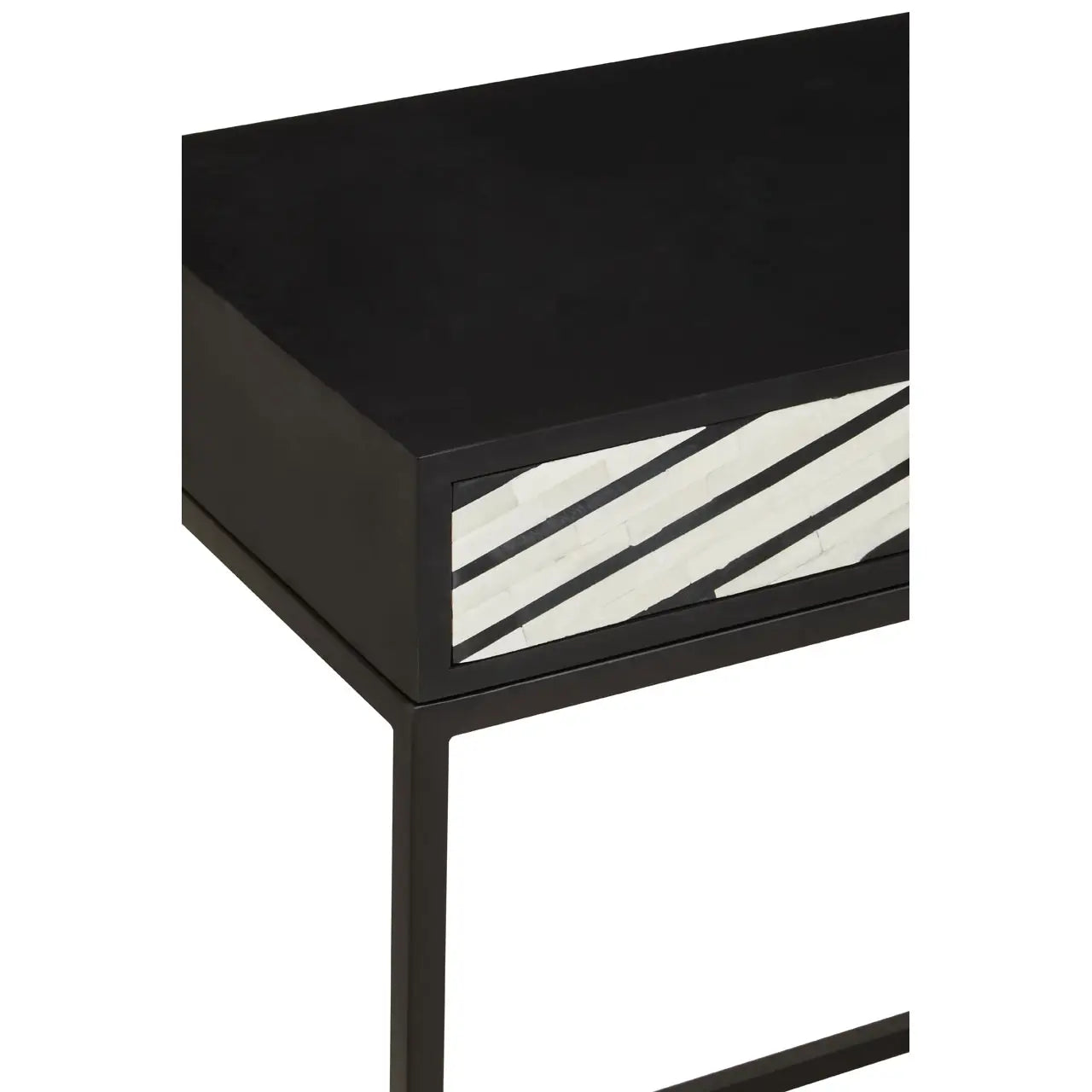 Axis Two Drawer Console Table open drawer showing storage interior
