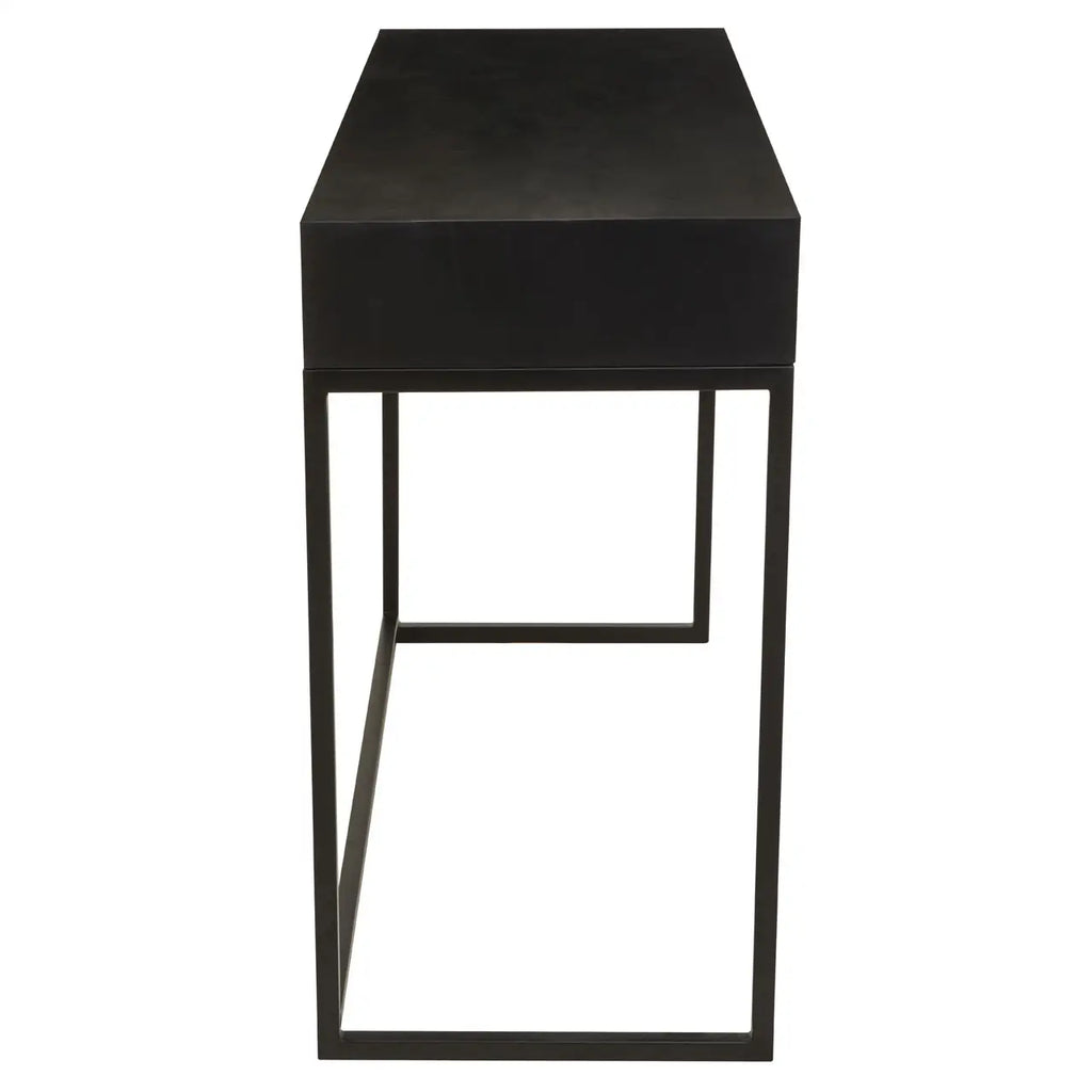 Axis Two Drawer Bone Inlay Console Table styled in hallway