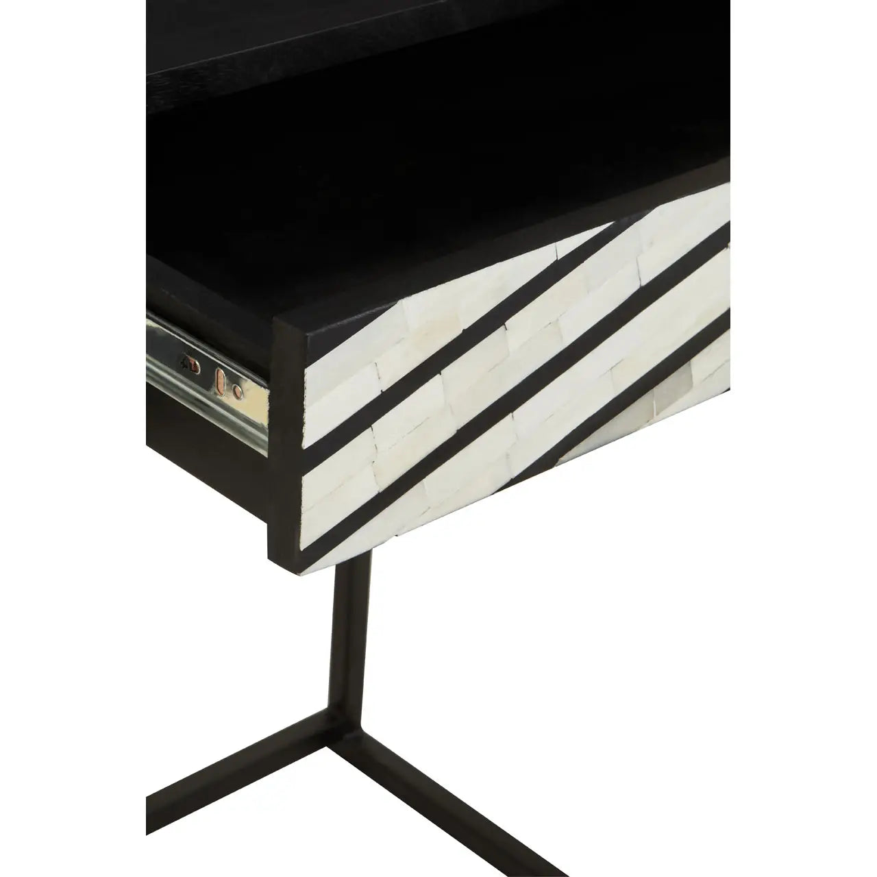 Axis Two Drawer Console Table three-quarter angle lifestyle view