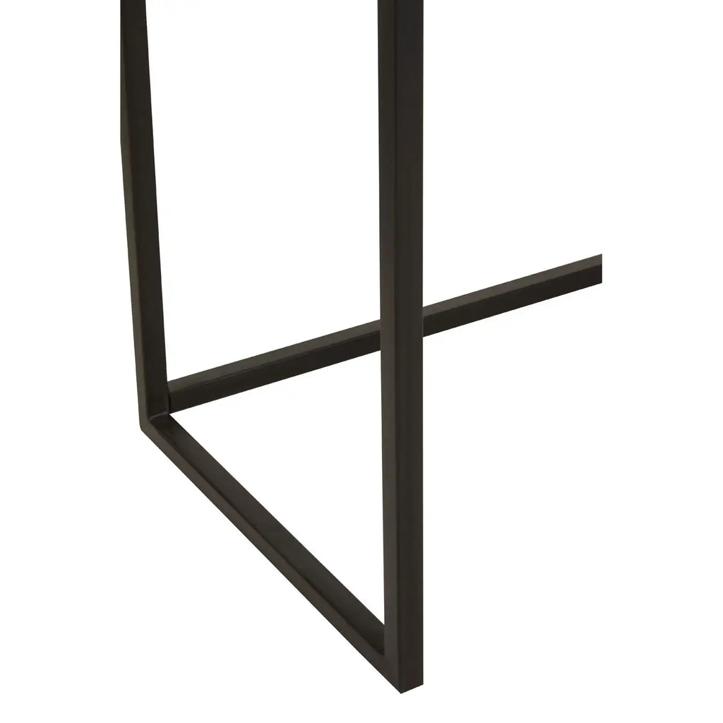 Axis Console Table styled in living room with decorative objects