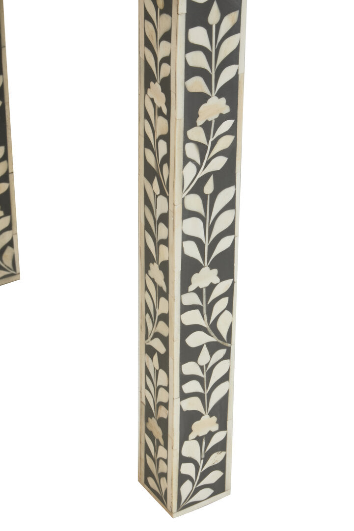 Axis Bone Inlay Desk styled as dressing table in bedroom