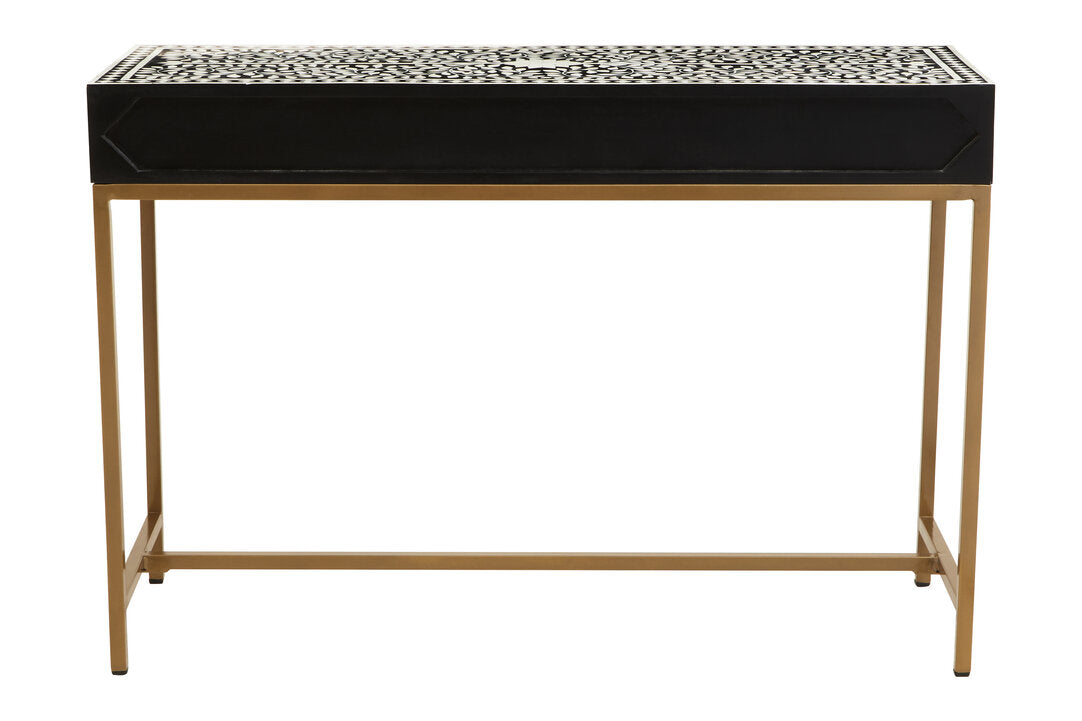 Axis Floral Bone Inlay Console Table leg detail