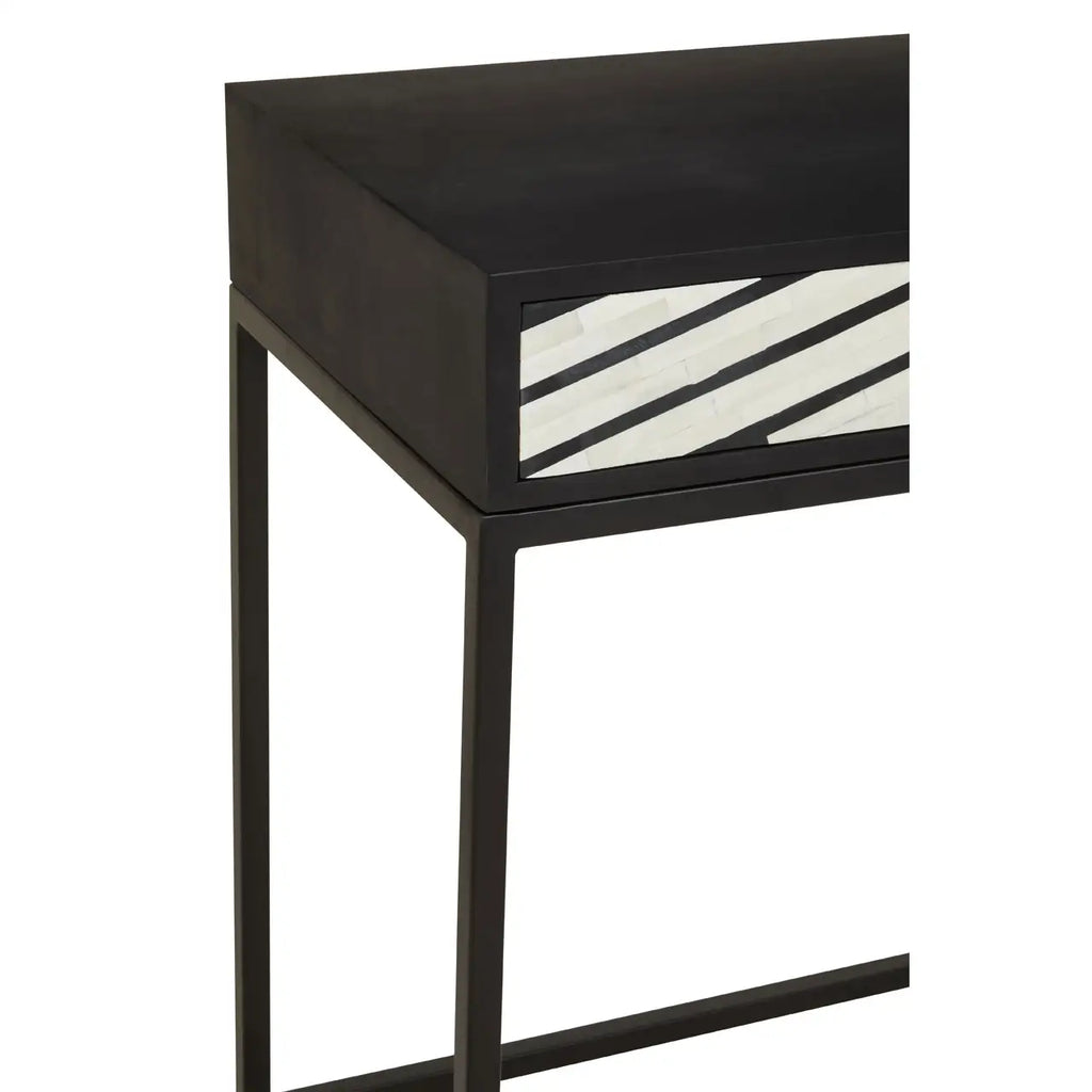 Axis Two Drawer Bone Inlay Console Table white background product shot