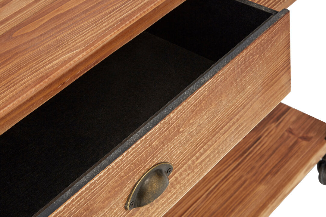 Forma Console Table open drawer showing ample interior storage