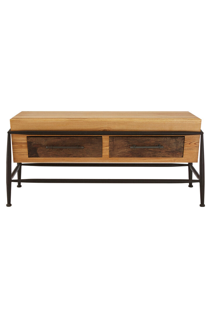 Forma Coffee Table side profile showing solid steel frame construction
