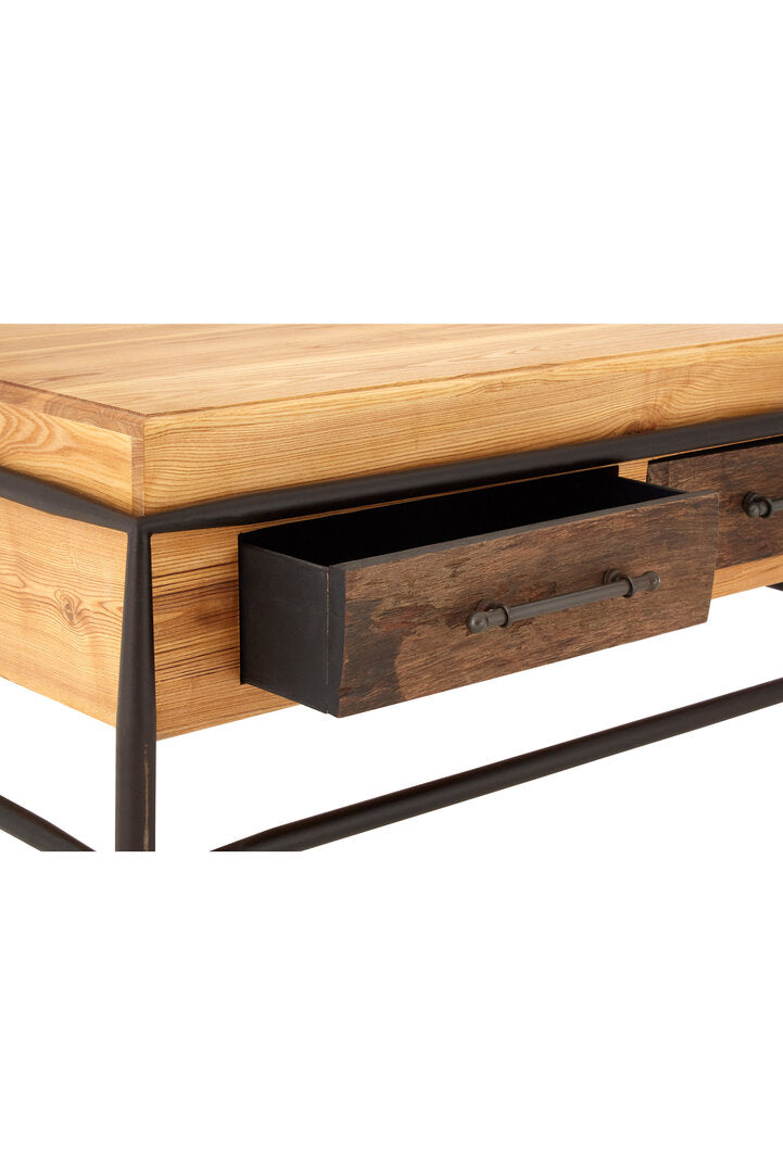 Forma Coffee Table mango wood surface grain detail close-up