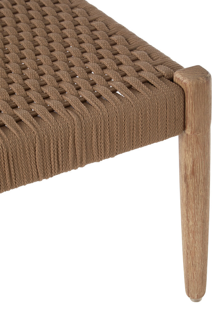 Kora Natural Rope Woven Footstool white background full product shot