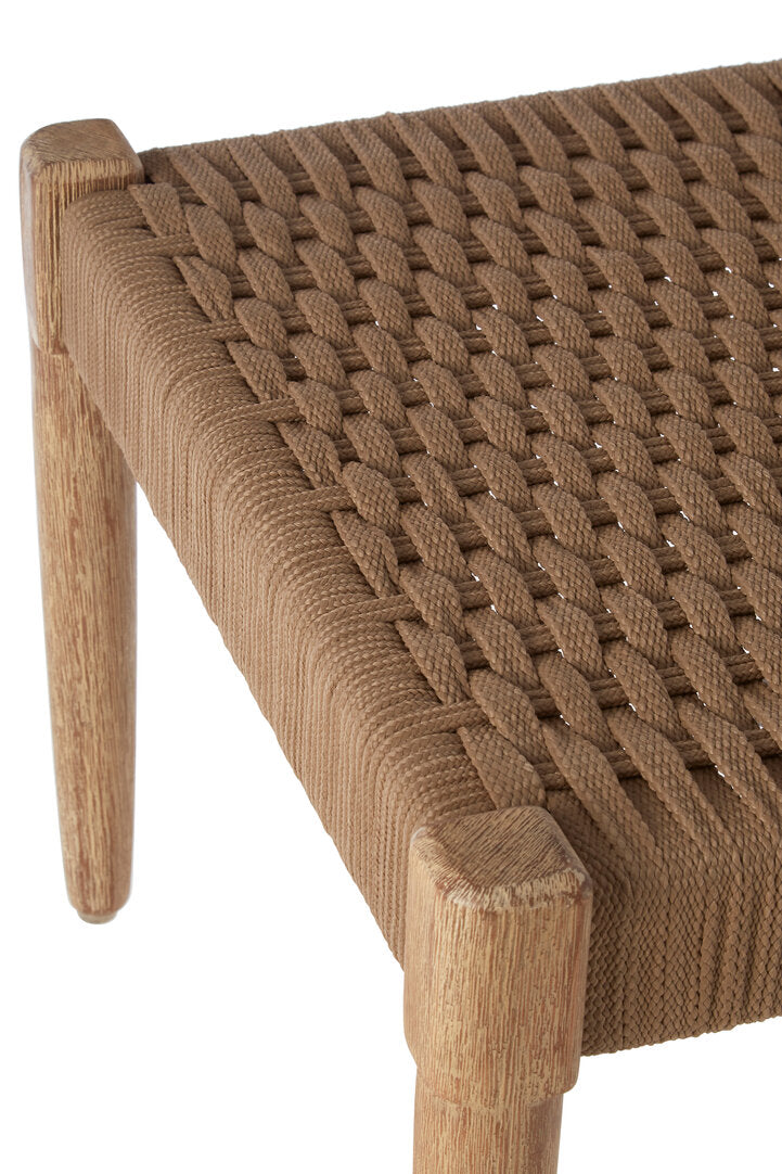 Kora Woven Rope Footstool styled in coastal living room