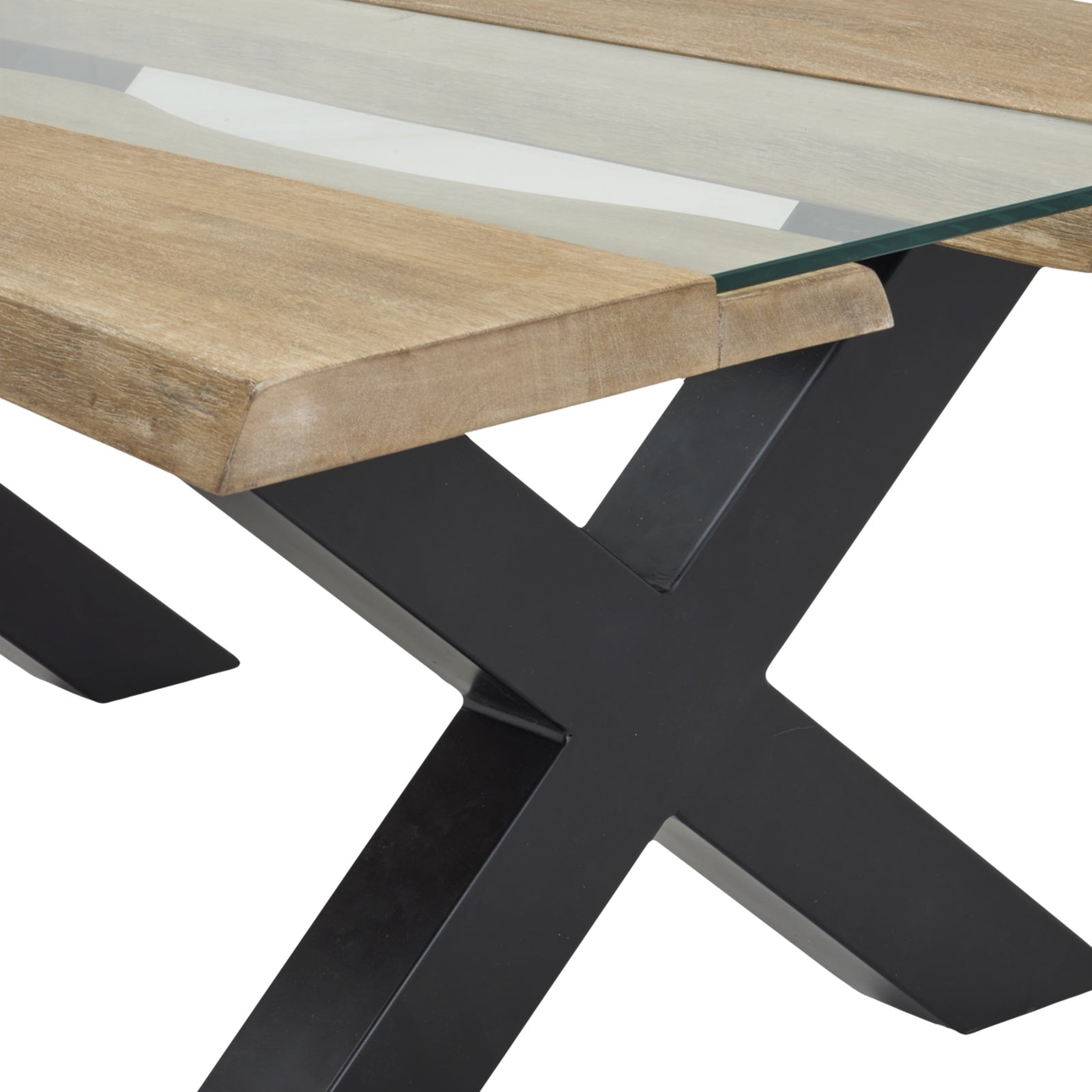 Light Acacia River Live Edge Coffee Table natural wood grain and live edge form detail
