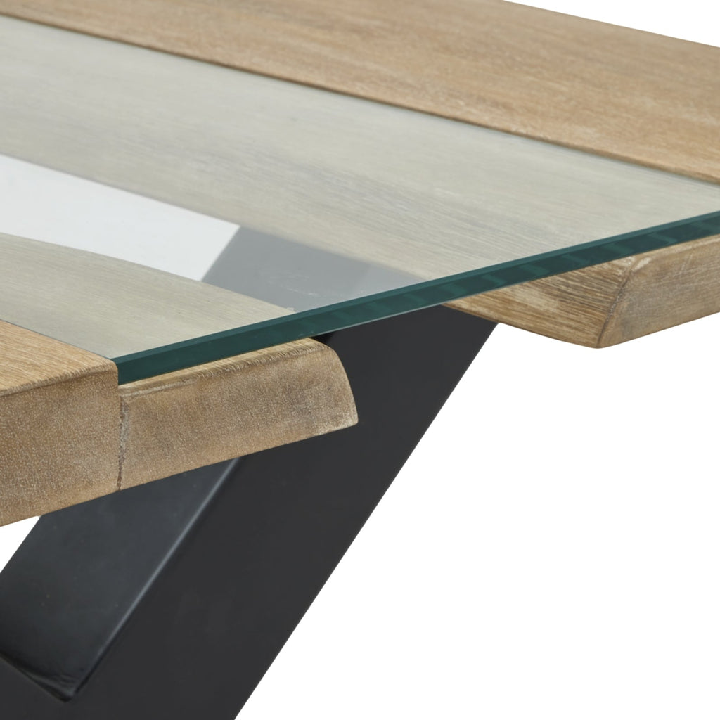 Light Acacia River Live Edge Coffee Table styled as living room statement centrepiece