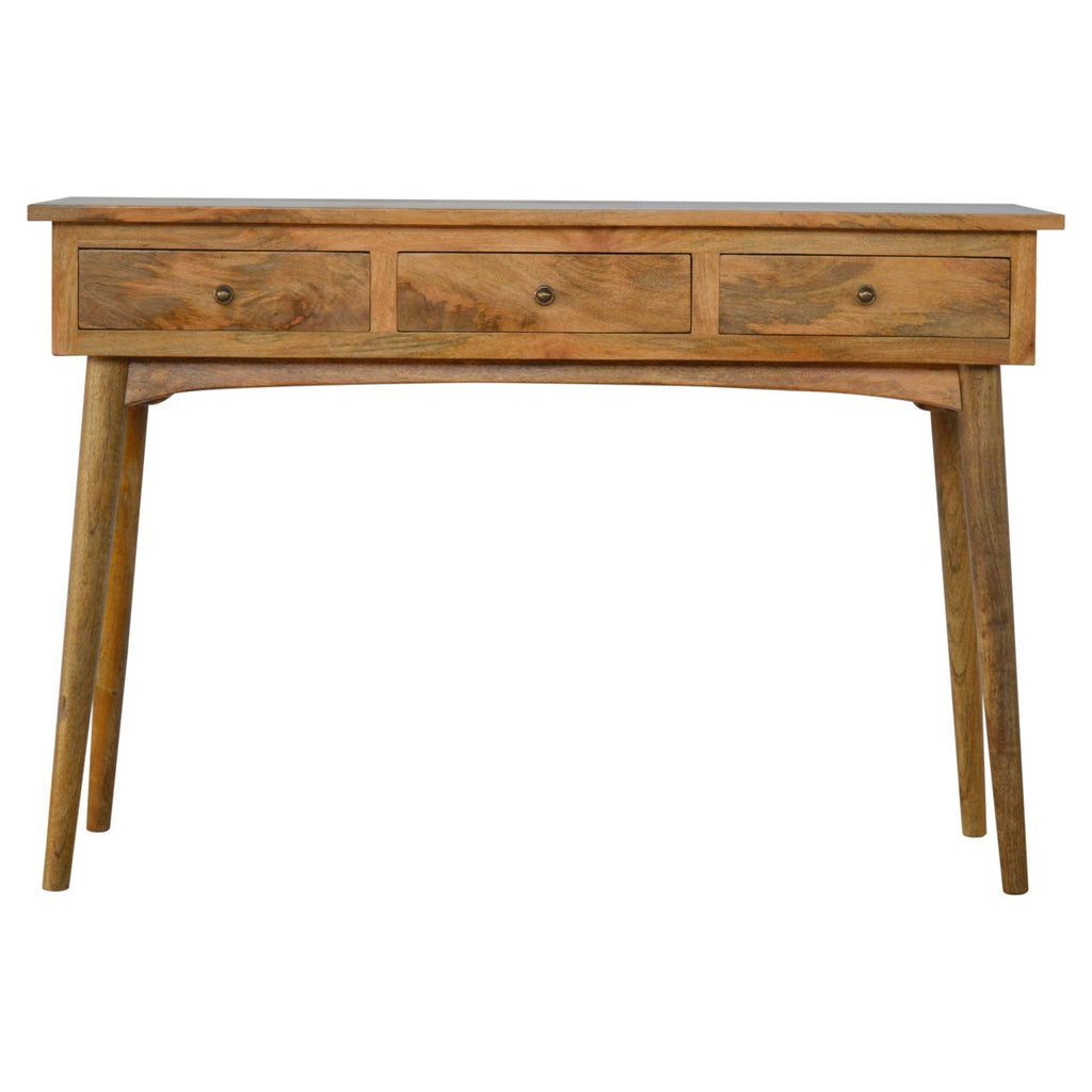 Nordic 3 Drawer Console Table side profile showing slim hallway-friendly design
