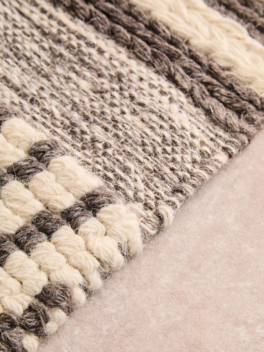 Nuvia Nexo Geometric Rug neutral pattern weave texture detail close-up