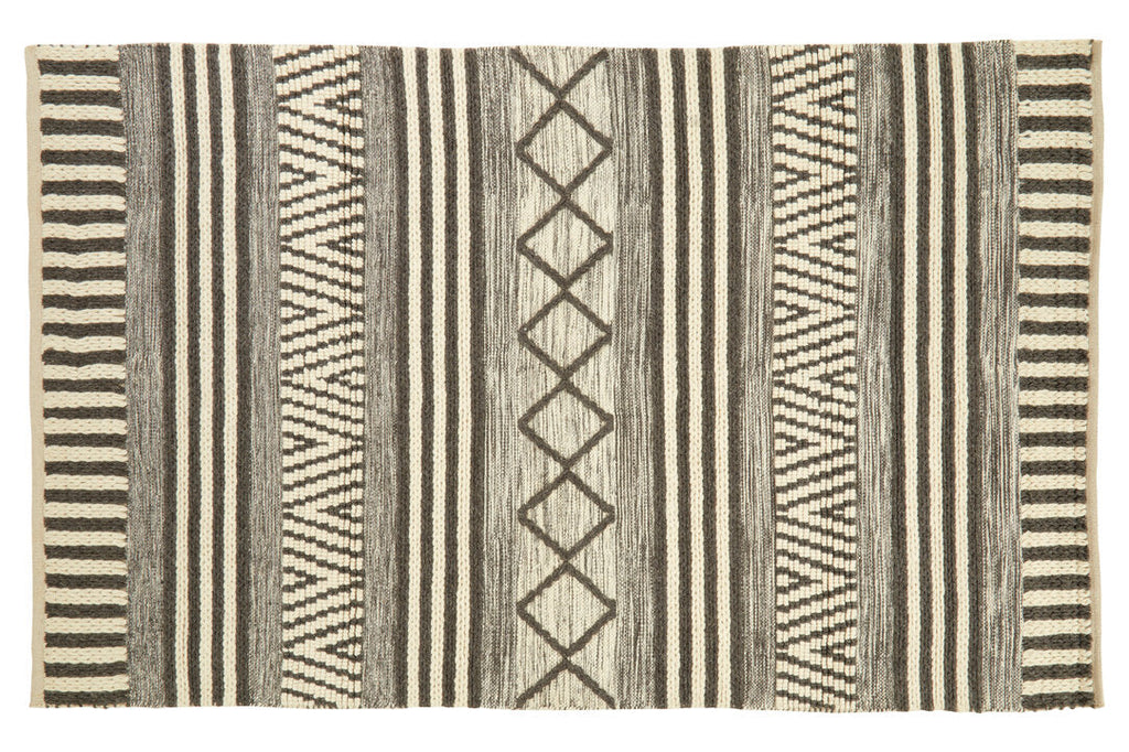 Nuvia Nexo Large Geometric Rug – wool and cotton blend geometric pattern, overhead flat lay