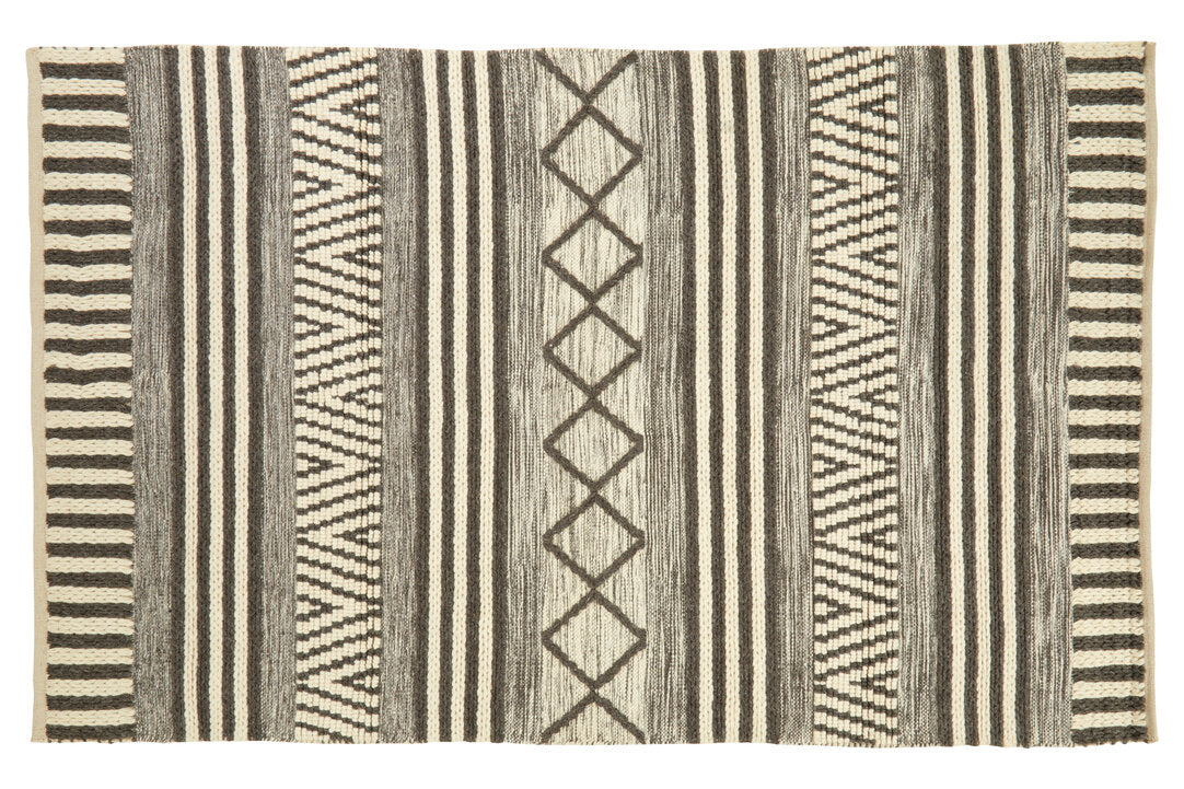 Nuvia Nexo Large Geometric Rug – wool and cotton blend geometric pattern, overhead flat lay