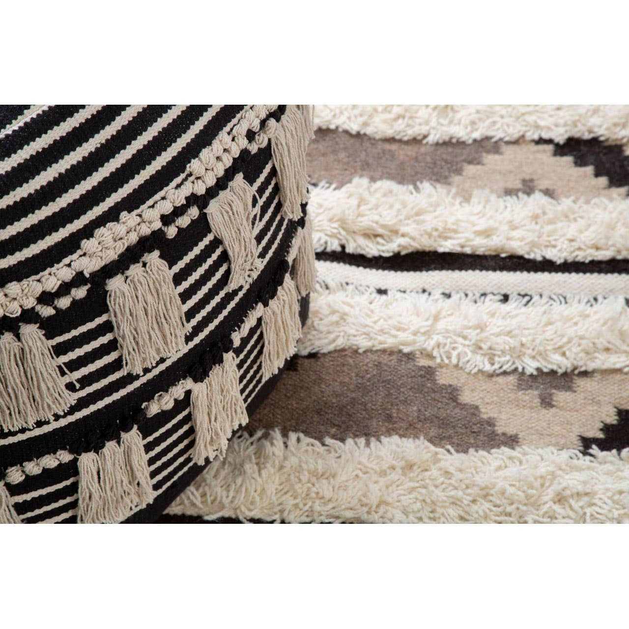 Nuvia Nexo Large Tribal Rug full overhead flat lay showing complete pattern