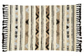 Nuvia Nexo Large Tribal Rug – hand-woven cream and black tribal pattern, overhead flat lay