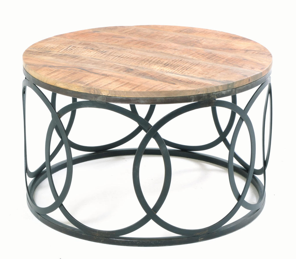 Old Empire Lattice Frame Coffee Table mango wood grain detail close-up