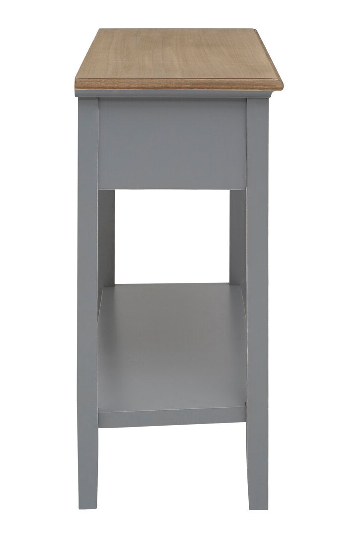 Oxford Antique Grey Console Table full product lifestyle shot