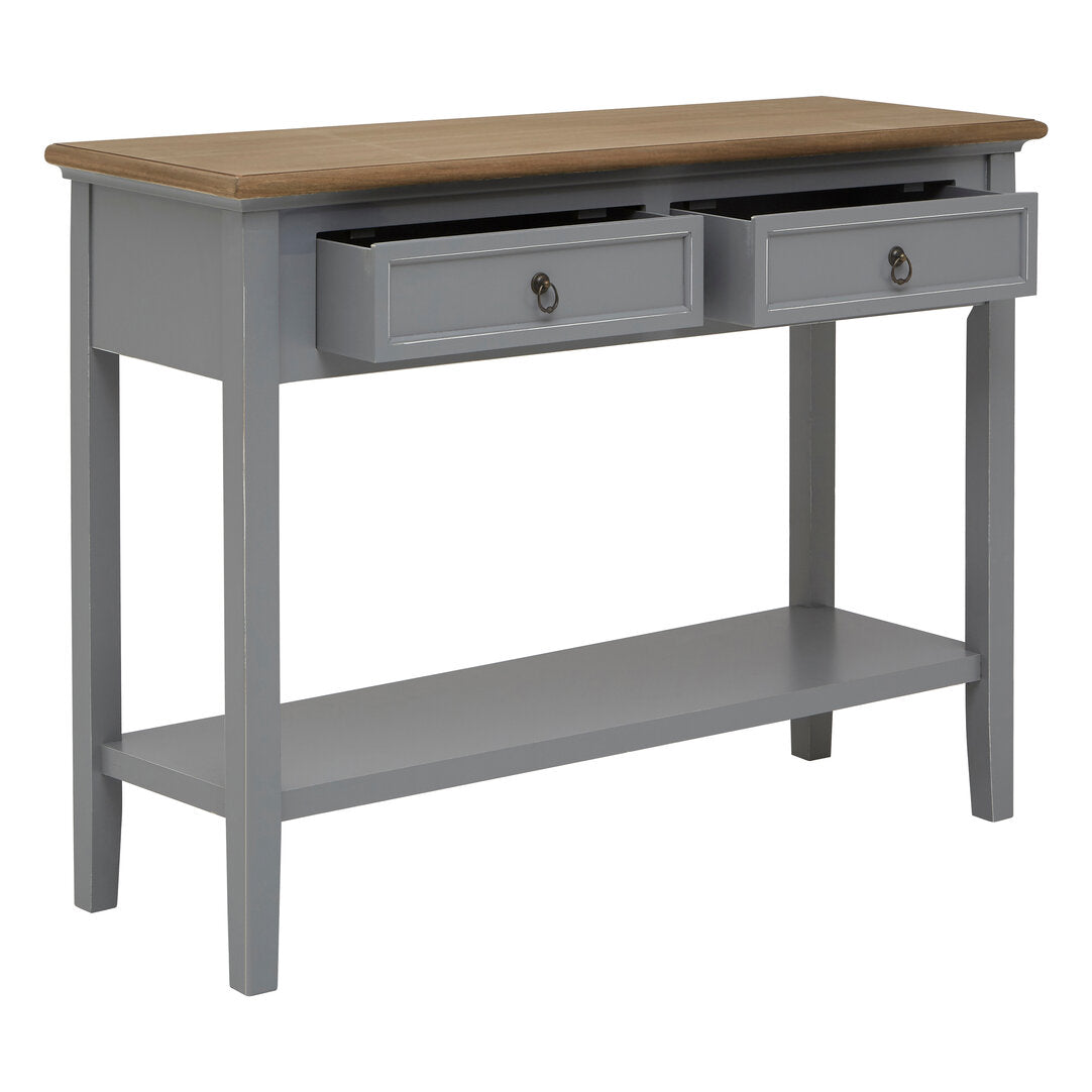 Oxford Antique Grey Console Table overhead product view