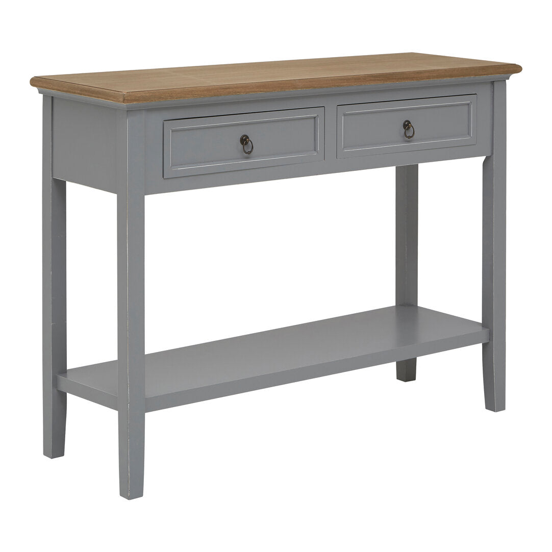 Oxford Antique Grey Console Table white background product shot