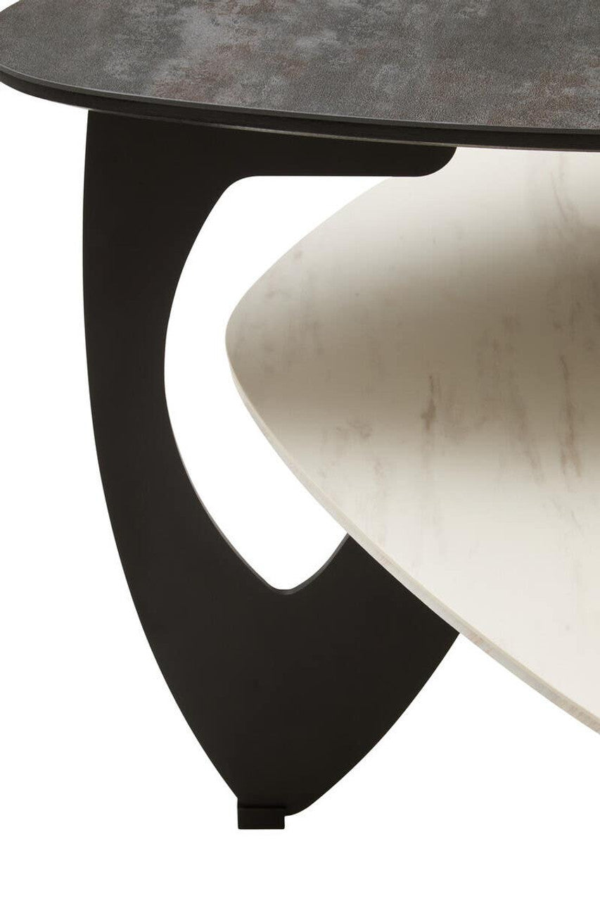 Regalia 2 Tier Small Asymmetrical Coffee Table overhead view showing tier arrangement