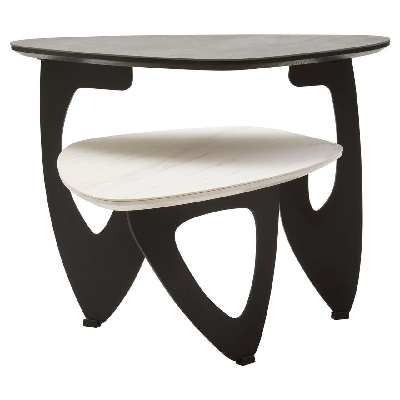 Regalia Ceramic Coffee Table grey marble-effect top detail close-up