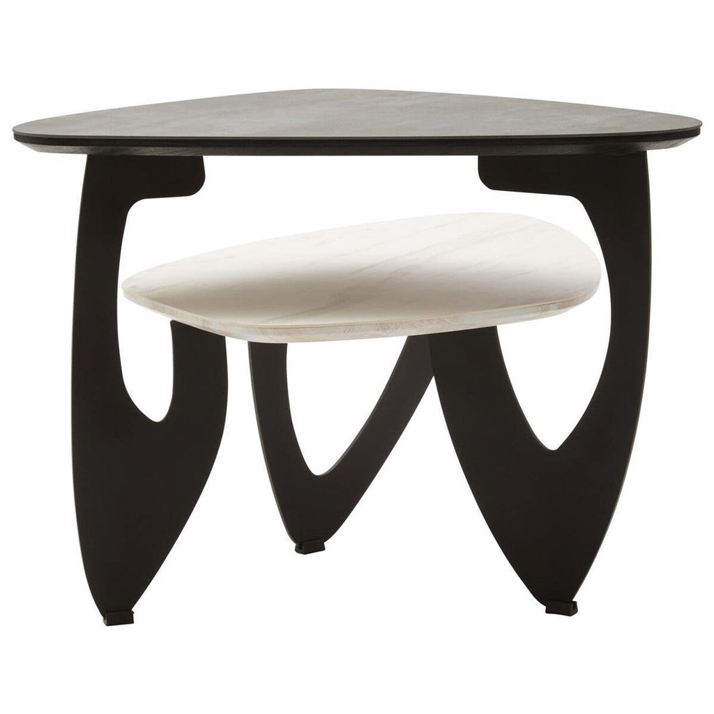 Regalia Small Asymmetrical Ceramic Table white ceramic upper tier detail