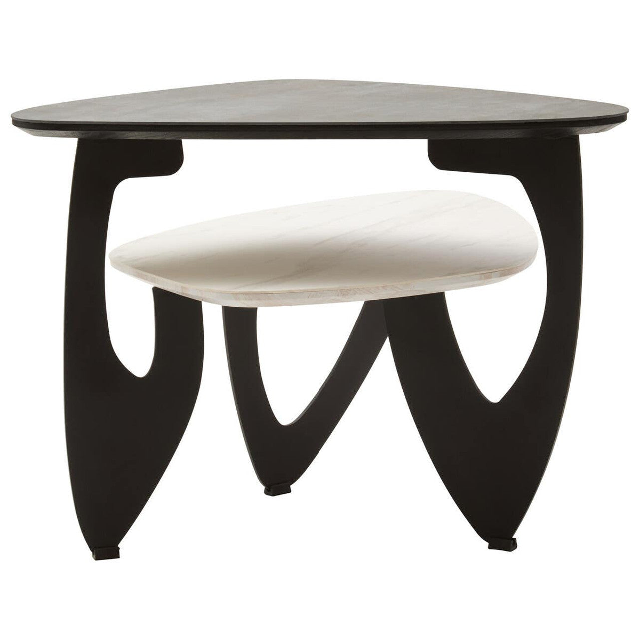 Regalia Small Asymmetrical Ceramic Table white ceramic upper tier detail