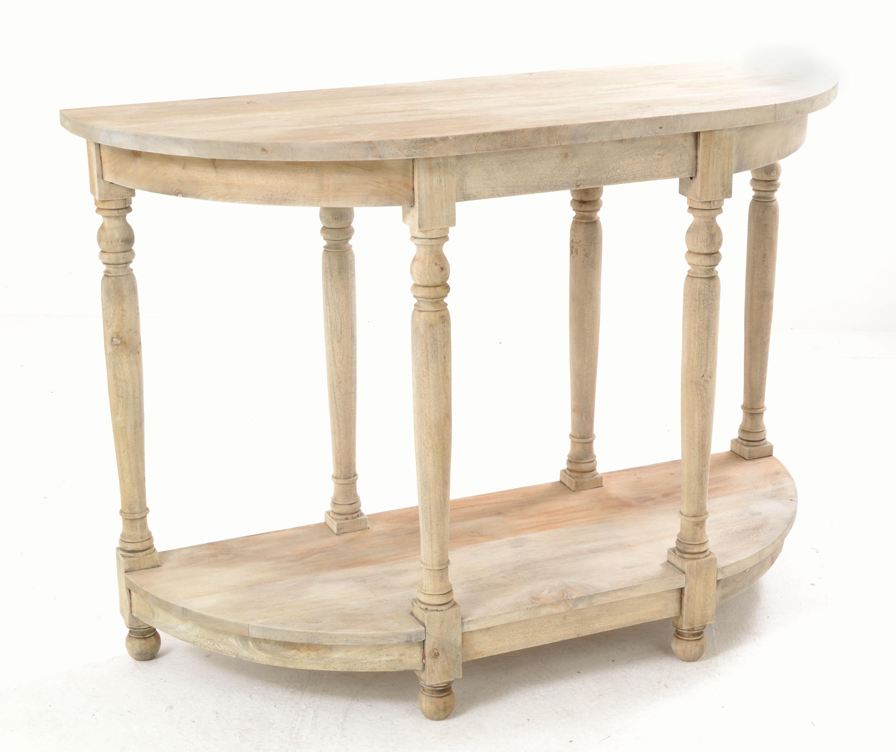 Small Demilune Console Table – quarter-moon vintage design, front view