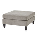 Vesper Taupe Ottoman Foot Stool – soft taupe upholstery, front view