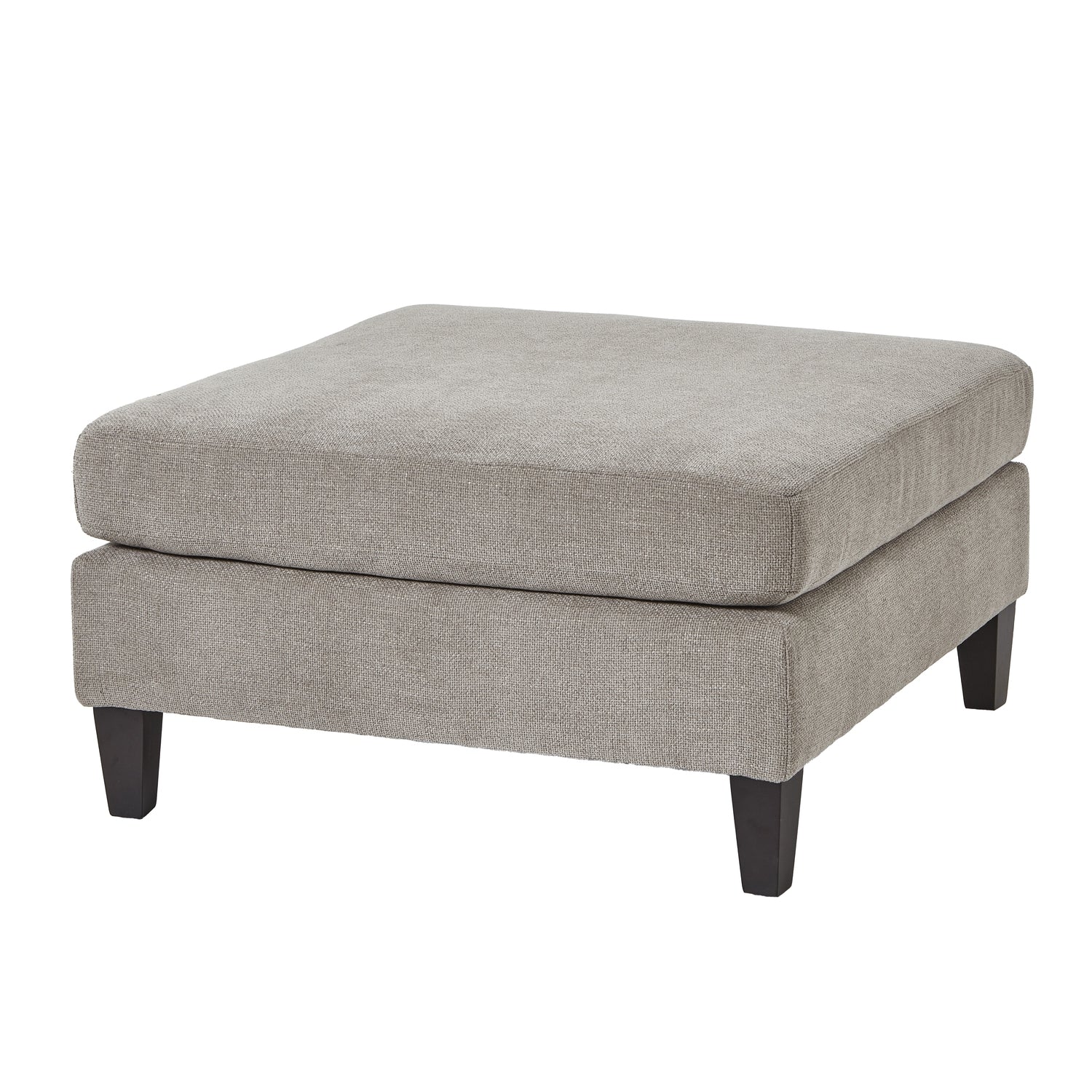 Vesper Taupe Ottoman Foot Stool – soft taupe upholstery, front view