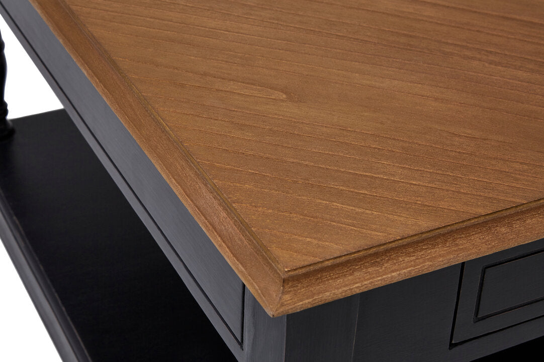 Vienne 1 Drawer Black Coffee Table styled in contemporary living room