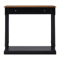 Vienne 1 Drawer Black Console Table – carved knop leg detail in black finish, front view